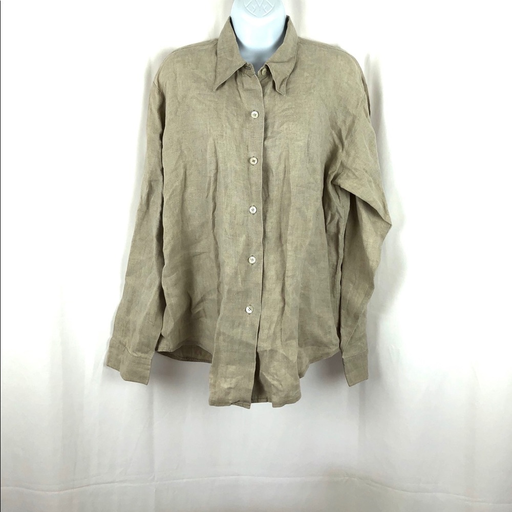 Avoca Linen button front collared shirt 12